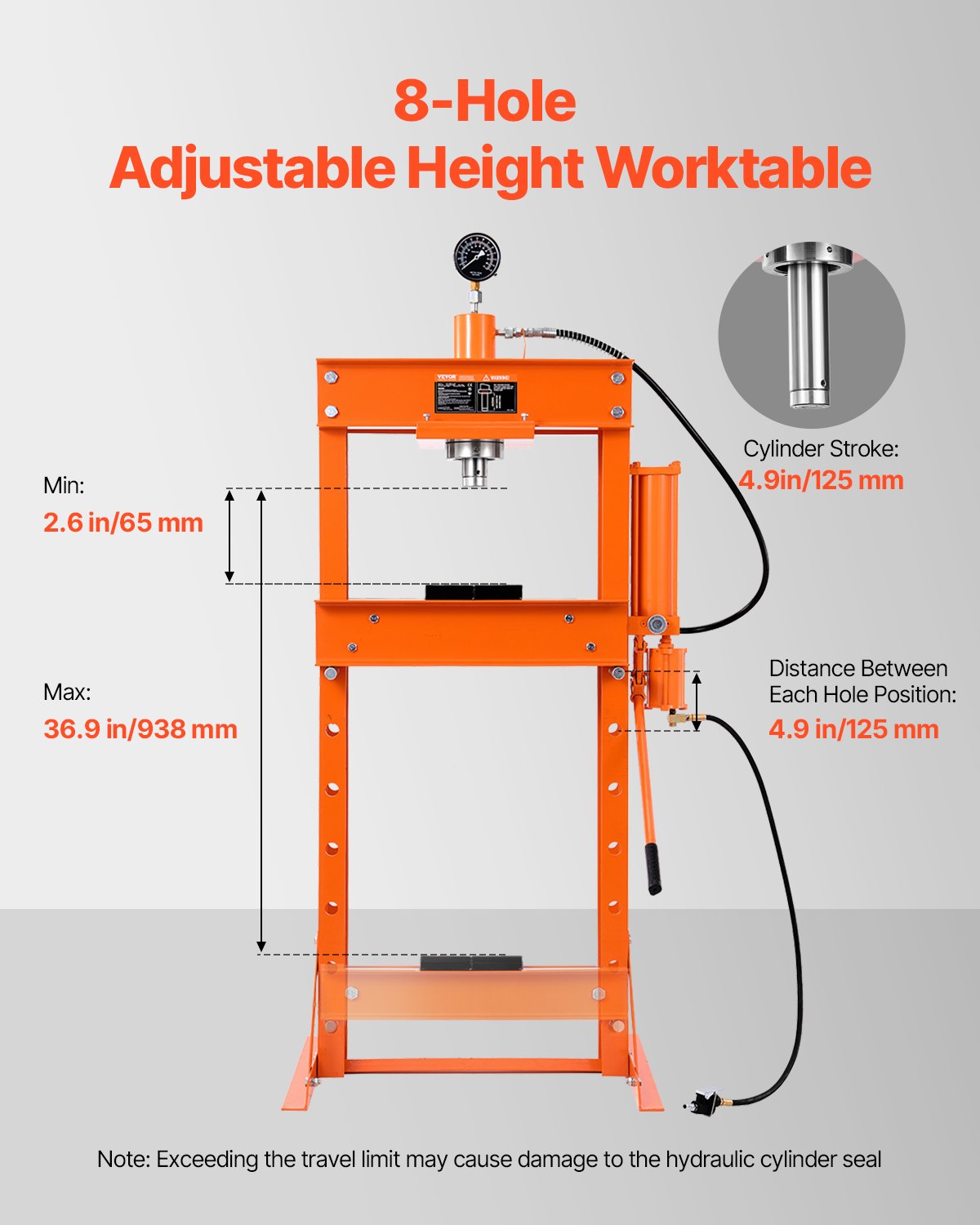 30 T Hydraulic Shop Press Hydraulic Press with press plate for bending