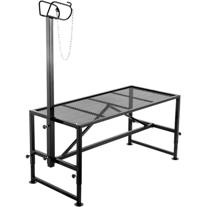Viehständer 51x23 Zoll, Trimmständer mit geradem Kopf, Ziegenscherständer Metallständer Schafscherständer für Vieh-Trimmständer