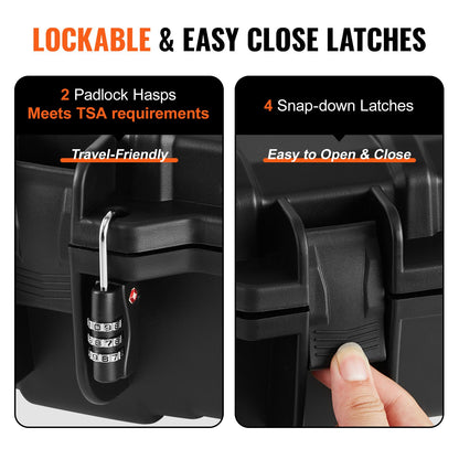 Rifle Case, Rifle Hard Case with 3 Layers Fully Protective Foam, 42 Inch Lockable Hard Gun Case with Wheels, IP67 Waterproof and Crushproof, for Two Rifles or Shotguns, Airsoft Gun