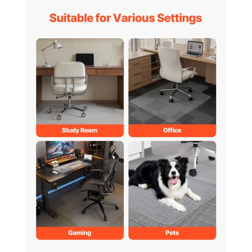 Stolsmatta med kant 91 x 112 cm för kontorsstolsmatta för heltäckningsmattor |  EU