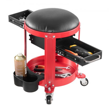 Rolling Mechanic Stool Garage Seat 300 lbs Load with Wheels and Storage | EU