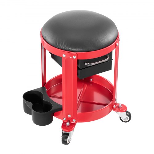 Rolling Mechanic Stool Garage Seat 300 lbs Load with Wheels and Storage | EU