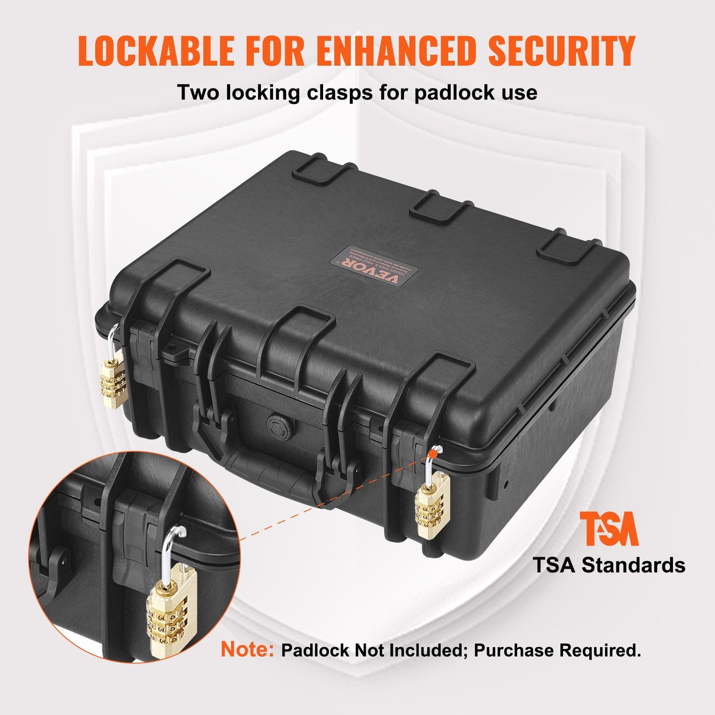 Hard gun cases with pre-cut lining Lockable gun case for 5 pistols