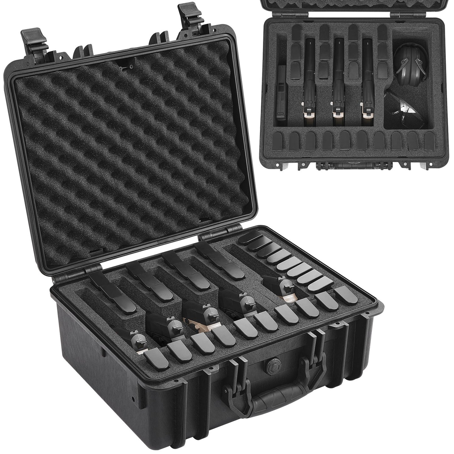 Hard gun cases with pre-cut lining Lockable gun case for 5 pistols