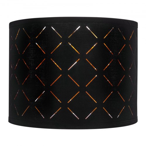 Lampskärmar Trumma 2-set 33 x 33 x 25 cm Rund Lampskärm med Harpa (Svart) |  EU