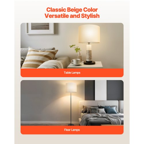 Trumlampskärm 33 x 33 x 25 cm mellanstor rund lampskärm (offwhite linne) |  EU