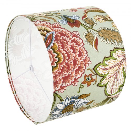 Drum Lampskärmar 2-set 33 x 33 x 25 cm Mellanstor Rund Lampskärm (Mörk Blommig) |  EU