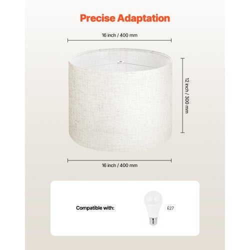 Lampskärmar Drum 2-set 16 x 16 x 12 tum Lampskärm med Harpa (Ljus Linne) |  EU