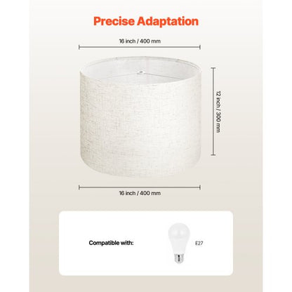 Lampskärmar Drum 2-set 16 x 16 x 12 tum Lampskärm med Harpa (Ljus Linne) |  EU