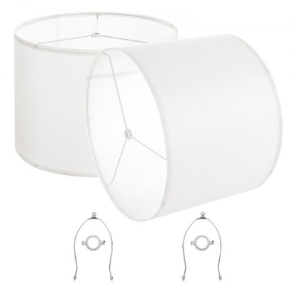 Lampskärmar Drum 2-set 16 x 16 x 12 tum Lampskärm med Harpa (Off-white)