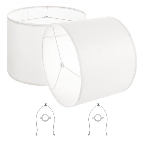 Lampskärmar Drum 2-set 16 x 16 x 12 tum Lampskärm med Harpa (Off-white)