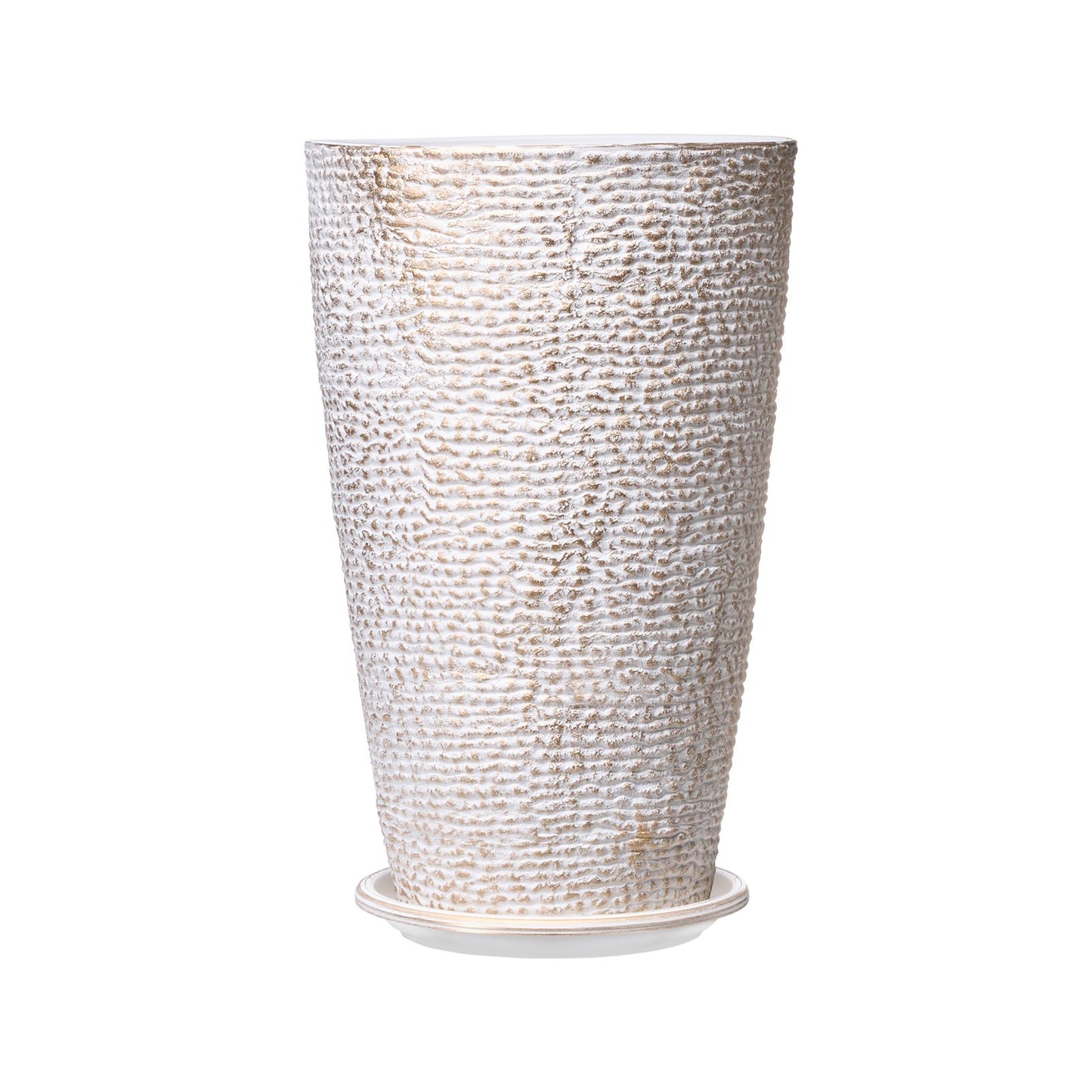 Tall Planter Set of 2 Round Tapered Plant Pots 21 in for Outdoor Indoor