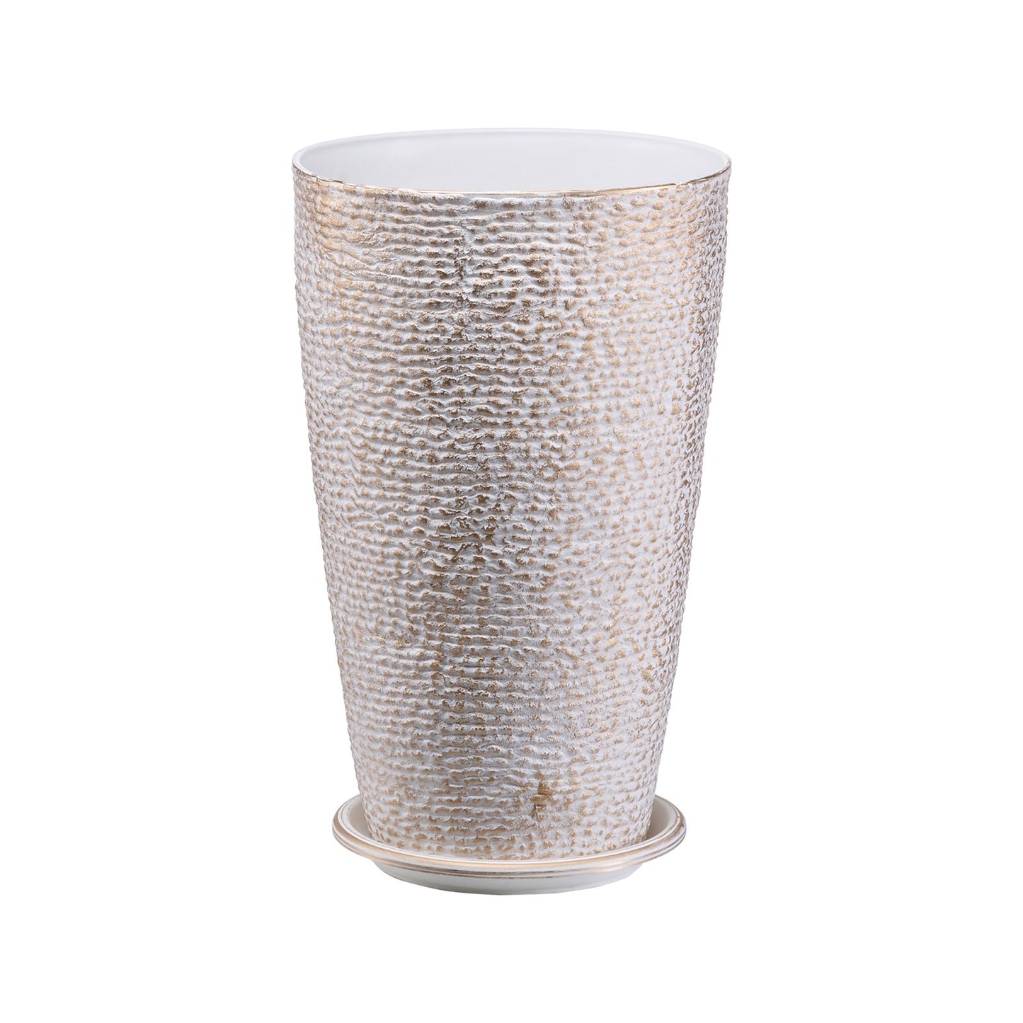 Tall Planter Set of 2 Round Tapered Plant Pots 21 in for Outdoor Indoor