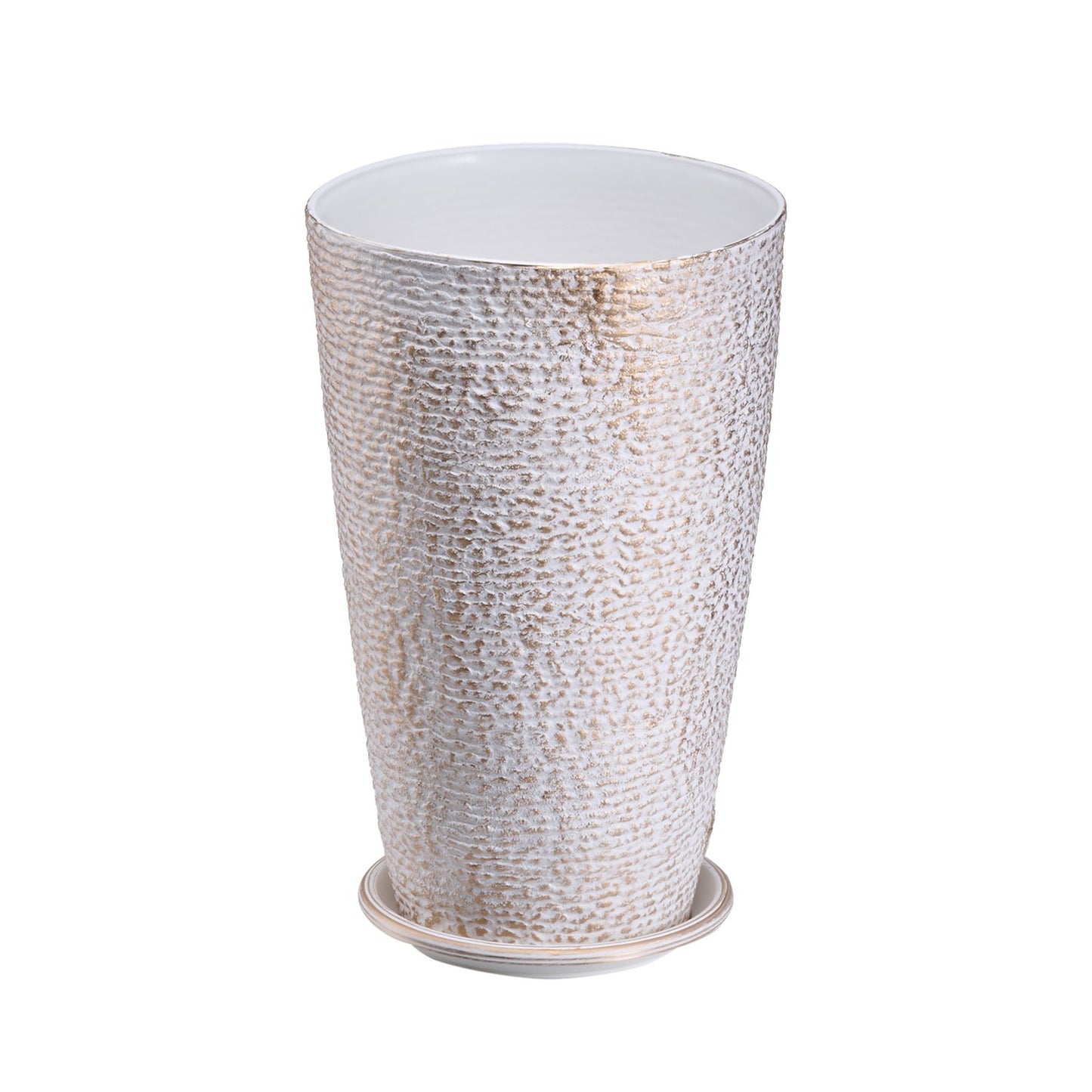 Tall Planter Set of 2 Round Tapered Plant Pots 21 in for Outdoor Indoor
