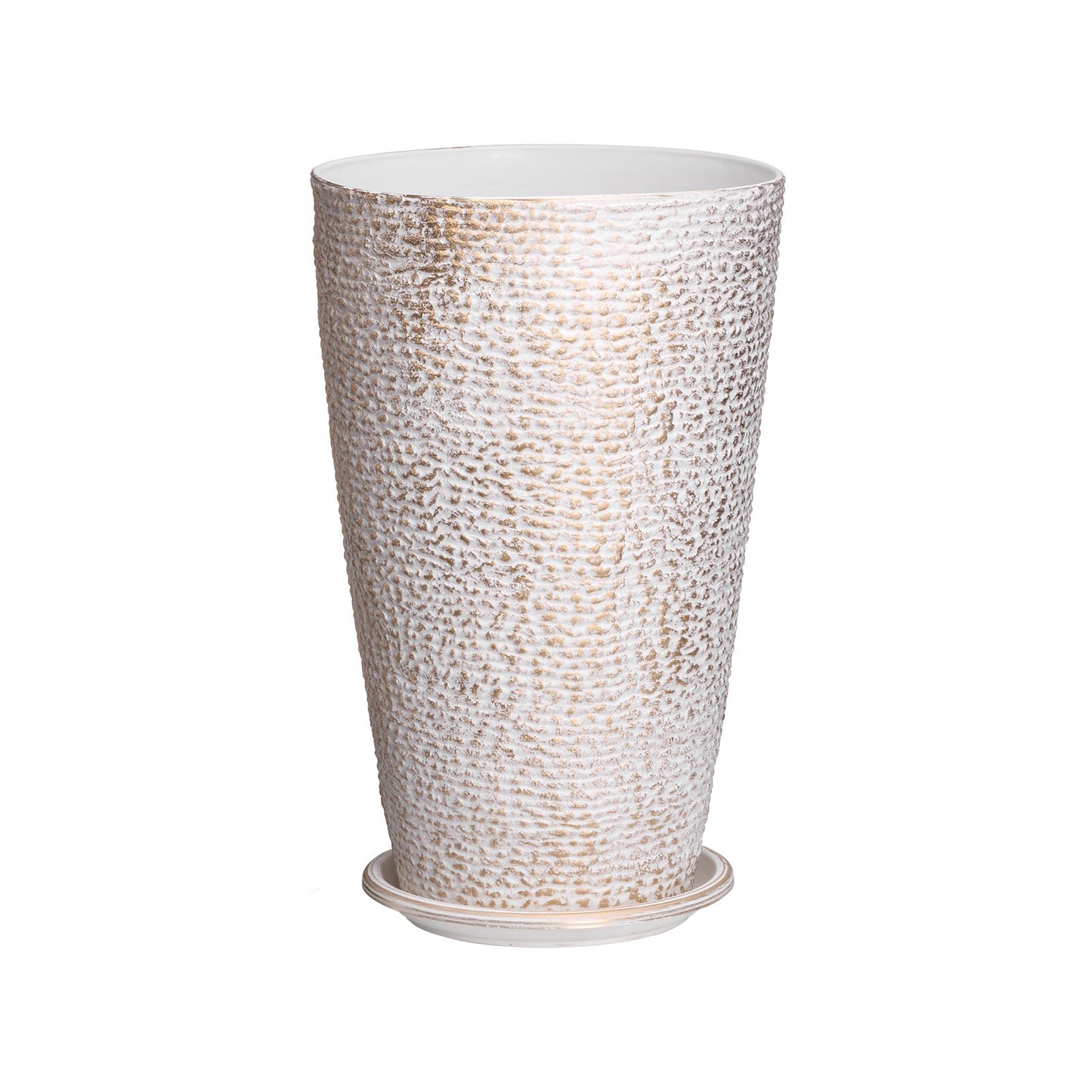 Tall Planter Set of 2 Round Tapered Plant Pots 21 in for Outdoor Indoor