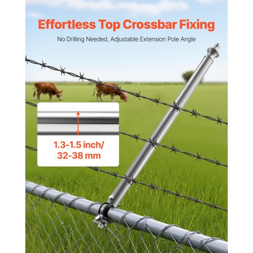18-Pack 27.4" Chain Link Fence Extender for 1.3-1.5" Top Rail U-Bracket | EU
