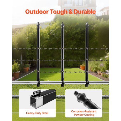 9-Pack 27.4 Inch Chain Link Fence Extender for 1.3"-1.5" Top Rail U-Bracket | EU