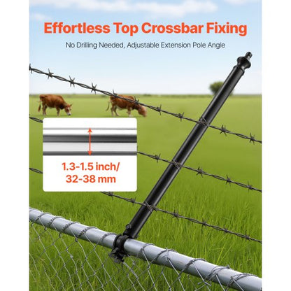 9-Pack 27.4 Inch Chain Link Fence Extender for 1.3"-1.5" Top Rail U-Bracket | EU