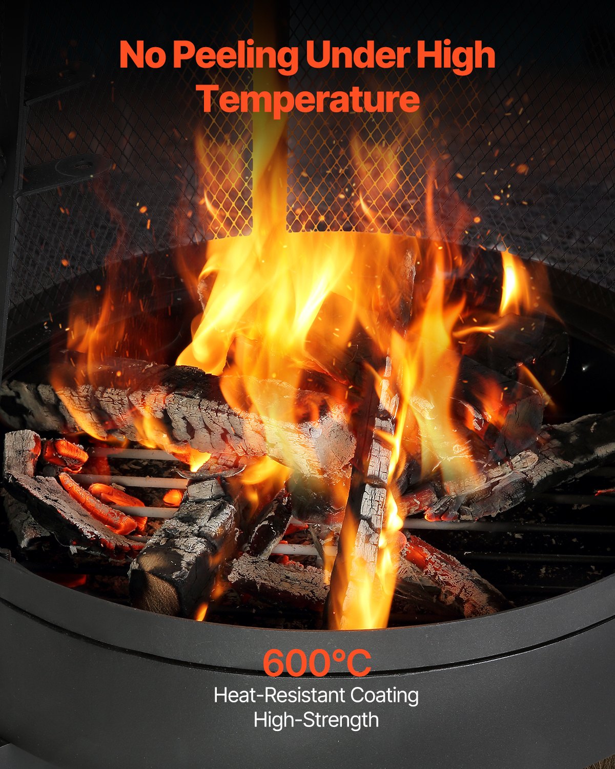 20 In Chiminea Outdoor Wood Burning Fireplace with Grill Net and Chimney Cover