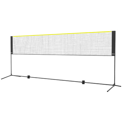 Badminton Net, Height Adjustable Volleyball Net, 14 Feet Wide Collapsible Pickleball Net, Portable Easy-to-Install Tennis Net Set with Poles, Stand and Carrying Bag, for Kids Backyard Games Indoor Outdoor Use