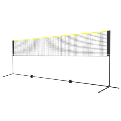 Badmintonnät, höjdjusterbart volleybollnät, 17 fot brett hopfällbart pickleballnät, portabelt lättinstallerat tennisnätset med stavar, stativ och bärväska, för barnbakgårdsspel inomhus utomhusbruk