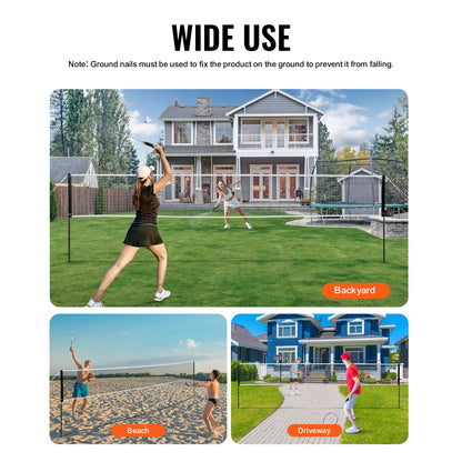 Badmintonnätset, Outdoor Backyard Beach Park Badmintonnät, Portabelt badmintonutrustningsset, Badmintonnät för vuxna barn med stavar, bärväska, 4 järnracketar och 3 nylonfjädrar