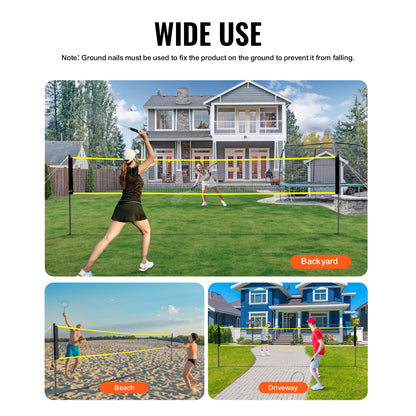 Badmintonnätset, Outdoor Backyard Beach Park Badmintonnät, Portabelt badmintonutrustningsset, Badmintonnät för vuxna barn med stavar, bärväska, 4 järnracketar och 3 nylonfjädrar
