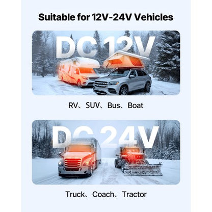 Dieselluftvärmare Dieselparkeringsvärmare 8 kW DC 12-24 V Blå LCD-brytare