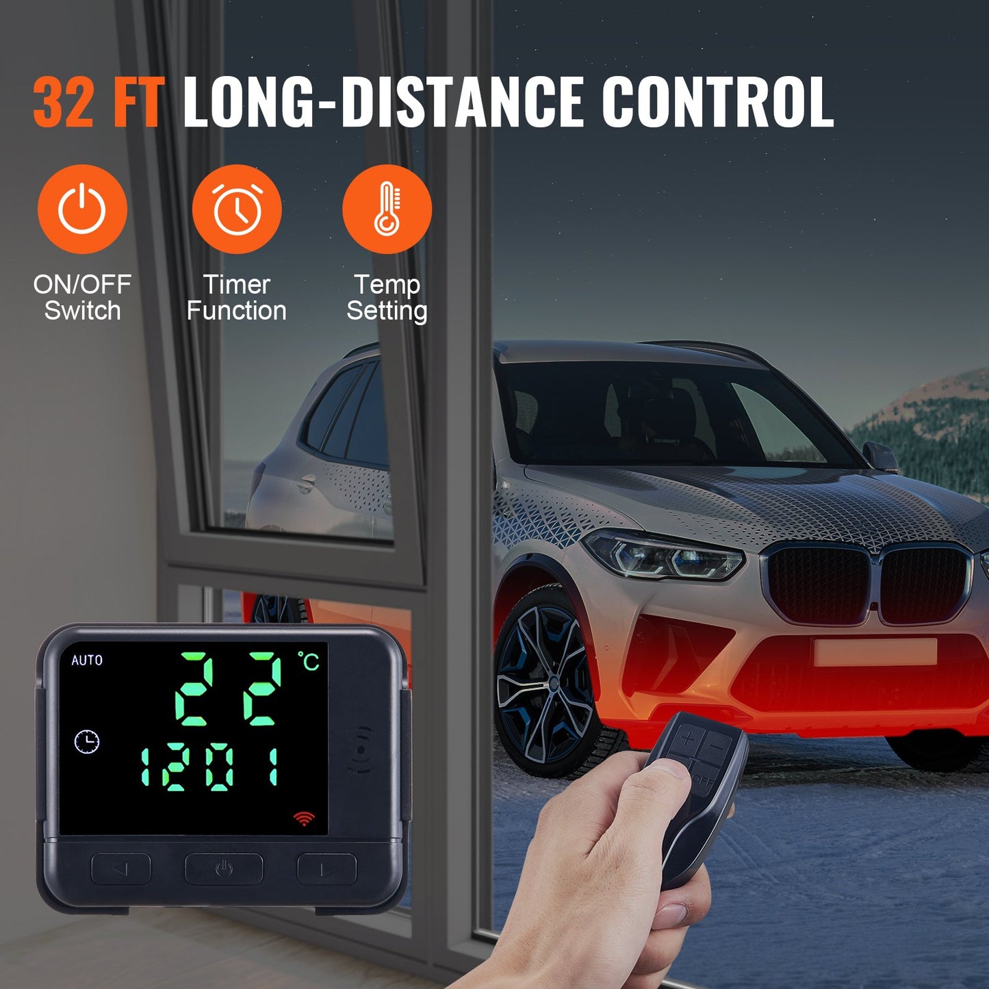 Diesel Luftvärmare 12V 2KW LCD Display Fjärrkontroll för bilbuss husbil inomhus