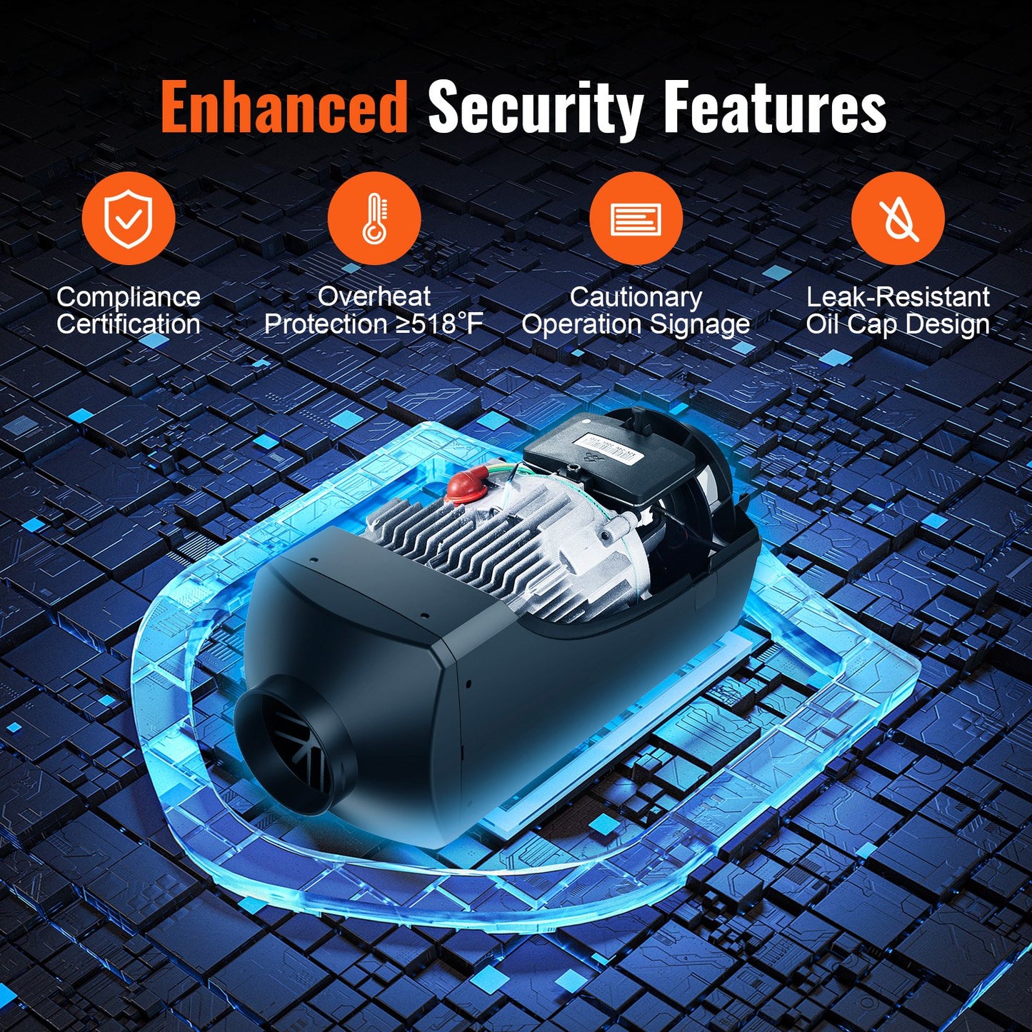 Diesel Luftvärmare 12V 5KW Bluetooth App LCD-skärm för bilbuss husbil inomhus