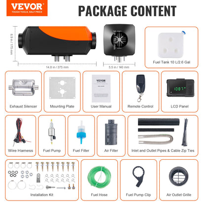 Diesel Luftvärmare 12V 5KW Bluetooth App LCD-skärm för bilbuss husbil inomhus