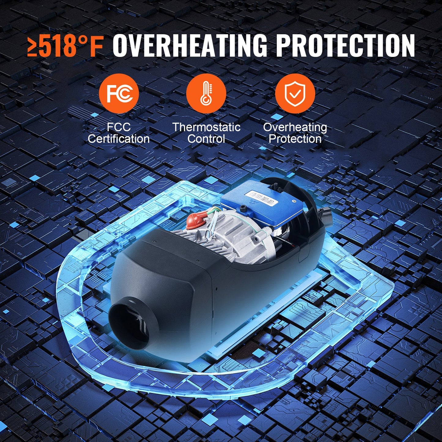 Diesel Air Heater 12V 8KW Bluetooth App LCD Display for Car Bus Motorhome Indoor