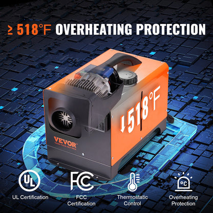 Diesel Air Heater All-in-one 12V 5KW Bluetooth App LCD for Car RV Indoor