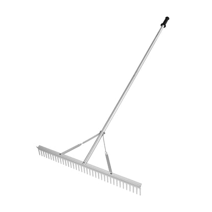 Landskapsräfsa, 915 mm huvud i aluminium Landskapsräfsa, Lake Weed Rake med 1915 mm långt handtag, för att lossa jord, gräsmattavård, ogräsrensning i sjö, trädgård, damm
