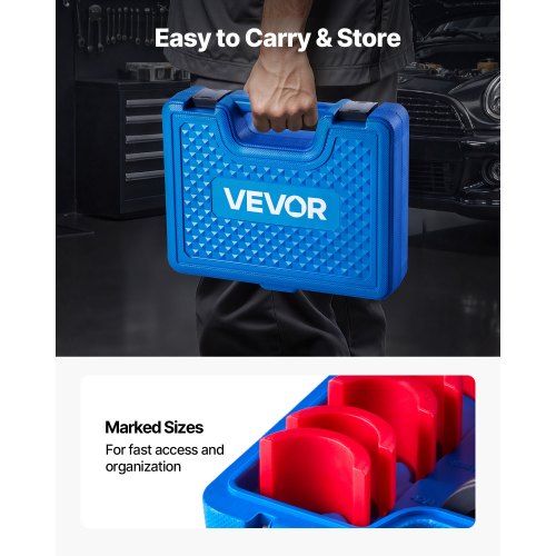 Lagerpresssats, 14 delar, Lagerbana och tätningsdrivare med bussningar och adaptrar, Bussningsdrivare Verktygssats, Robust Kolstålstätningsborttagnings- och installationsverktygssats med förvaringsväska |  EU