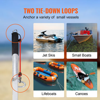 Sand Spike Boat Anchor Pole, 36" galvaniserat kolstål Slide Ankare Shore Spike, självhamrande Beach Spike Ankare för jetski pontonkajak för småbåtar, med Oxford förvaringsväska och bungee-lina