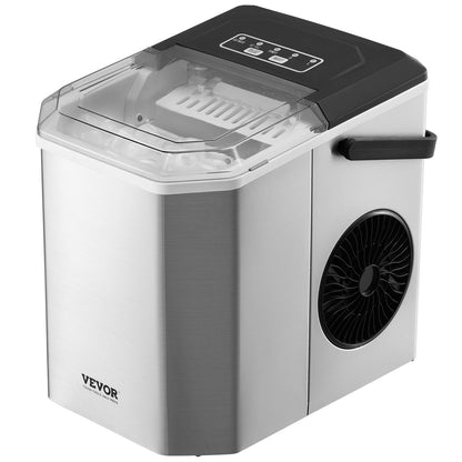 Portable Countertop Ice Maker 26lbs/24H Self-Cleaning with Bucket Basket