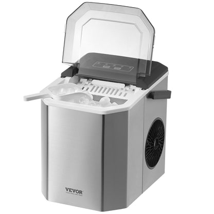 Portable Countertop Ice Maker 26lbs/24H Self-Cleaning with Bucket Basket