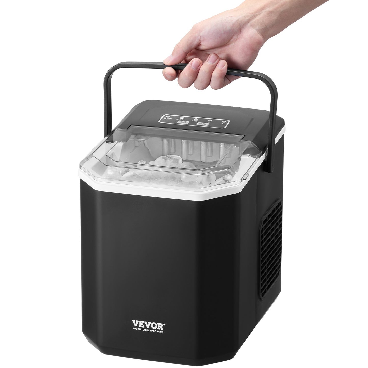 Portable Countertop Ice Maker 26lbs/24H Self-Cleaning with Bucket Basket