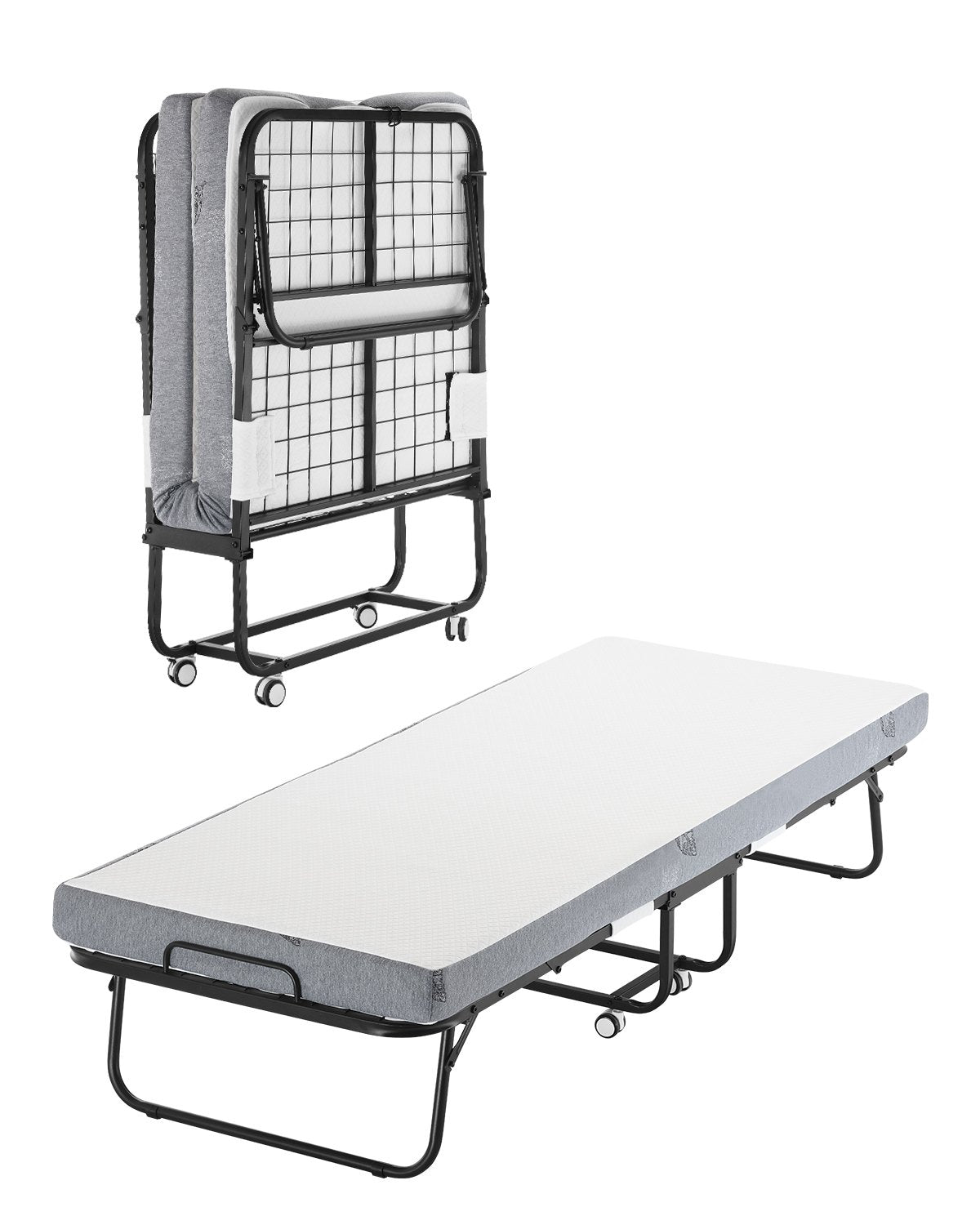 Folding bed folding bed with 4 inch foam mattress for adults and guests