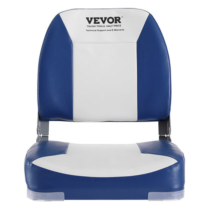 Boat Seat, 18.9" Low Back Boat Seat, Foldable Boat Chair with Thickened Sponge Padding and Hinge, Fold Down Boat Captain's Chair for Fishing Boat, Sightseeing Boat, Motorboat, Canoe, 1-Piece