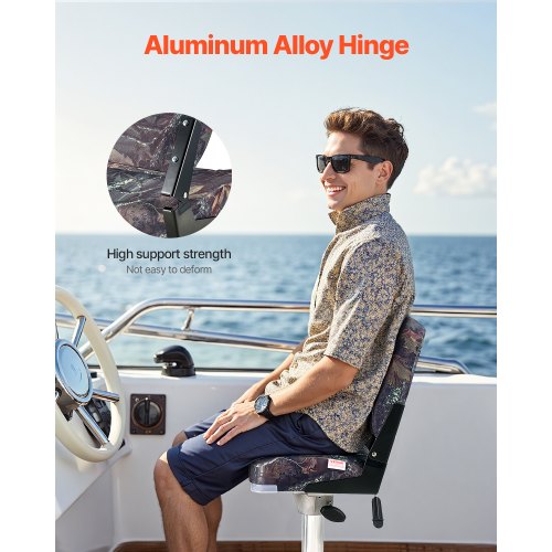Boat Seat Low Backrest Foldable Boat Seat Sponge Cushion Camouflage 2pcs | EU