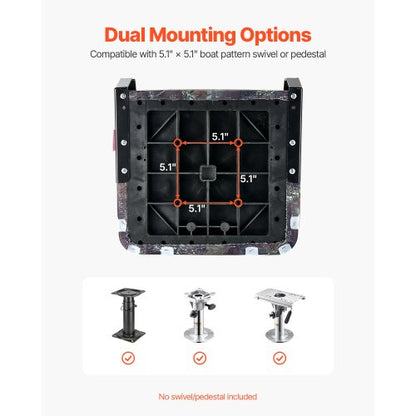 Boat Seat Low Backrest Foldable Boat Seat Sponge Cushion Camouflage 2pcs | EU