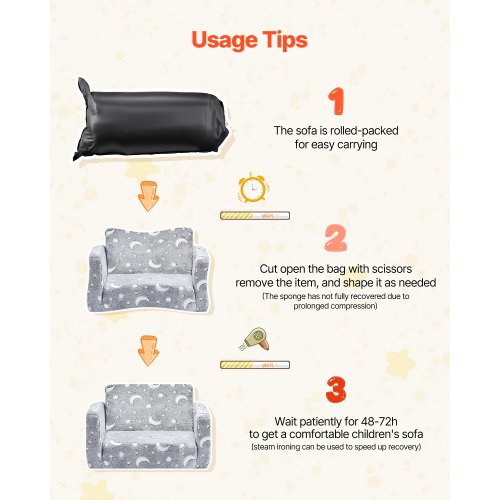 2-in-1 children's sofa foldable toddler sofa with armrests luminous M grey | EU