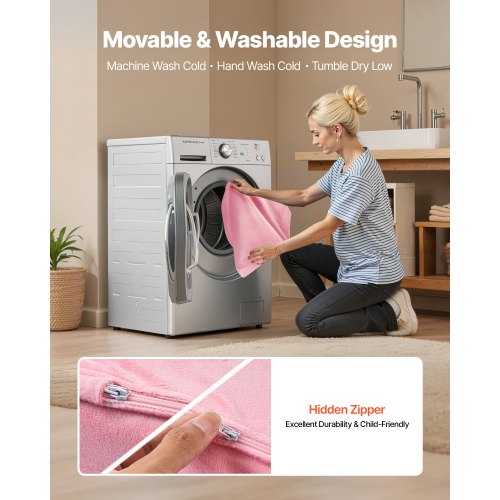 2-i-1 barnsoffa, hopfällbar mjuk soffa för småbarn med armstöd, tillverkad av 28D svamp och kort lugg, konverterbar fåtölj till solsäng, utfällbar barnsoffa för rolig lek eller bekväm avkoppling, M, rosa |  EU