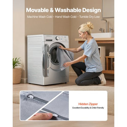 2-in-1 children's sofa foldable soft sofa with armrests armchair for sun lounger M gray | EU