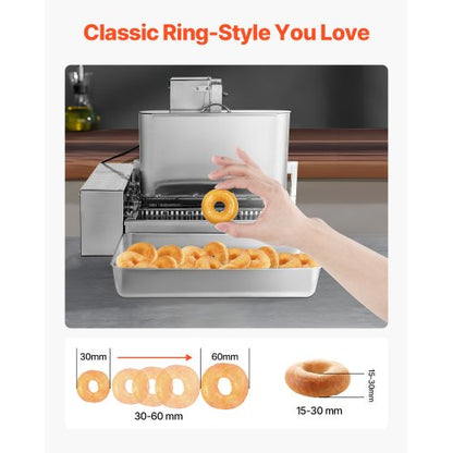 Kommerzielle automatische Donut-Maschine Donut-Maschine 6 Reihen 360 PCS/H | EU