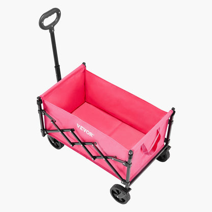 Hopfällbara vagnar 120L & 225LBS Heavy Duty hopfällbar trädgårdsvagn Rosa