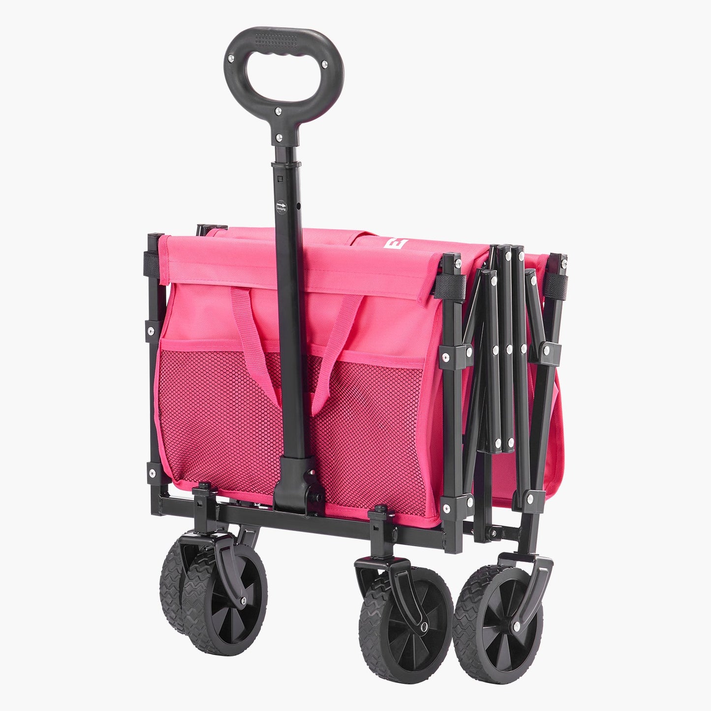 Hopfällbara vagnar 120L & 225LBS Heavy Duty hopfällbar trädgårdsvagn Rosa