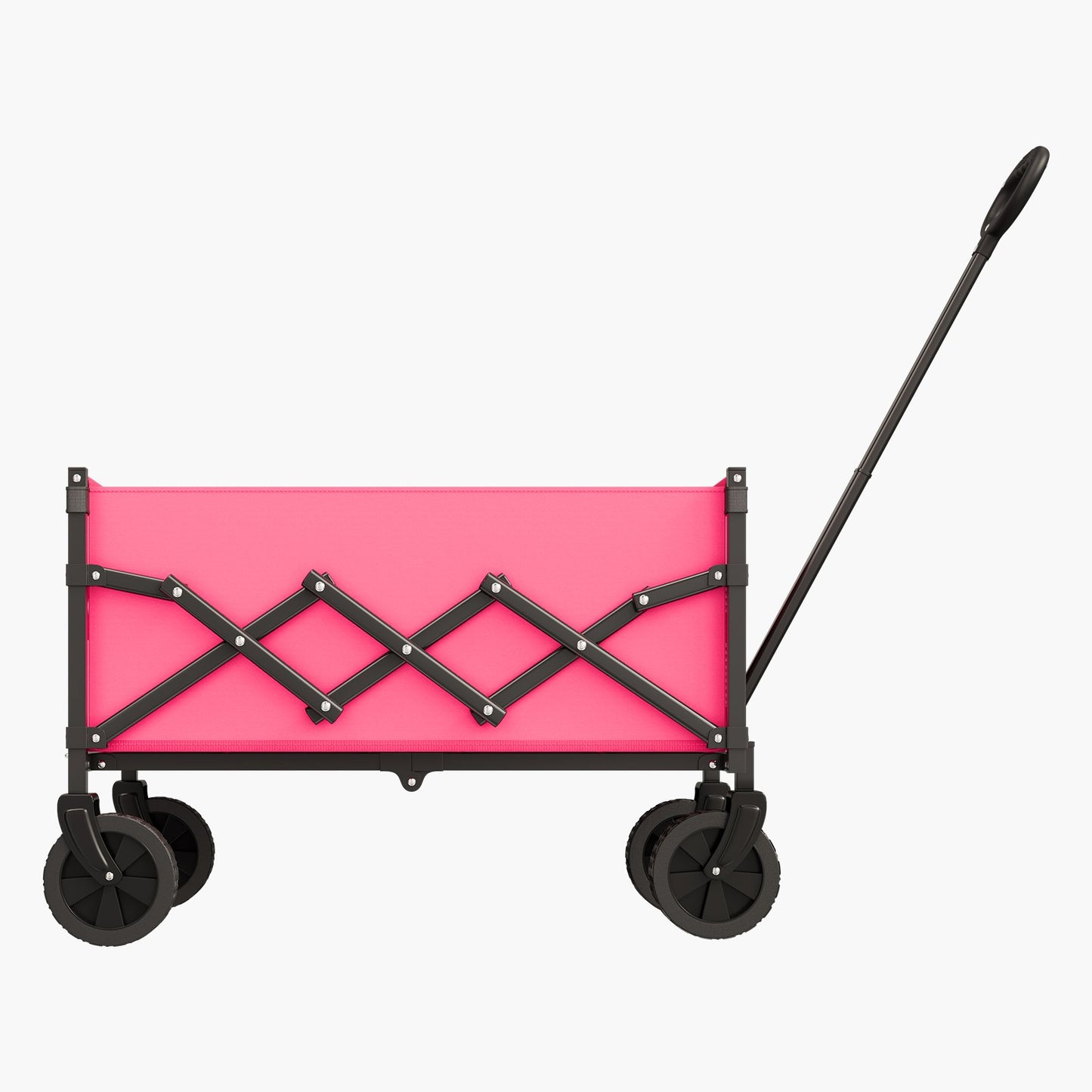 Hopfällbara vagnar 120L & 225LBS Heavy Duty hopfällbar trädgårdsvagn Rosa